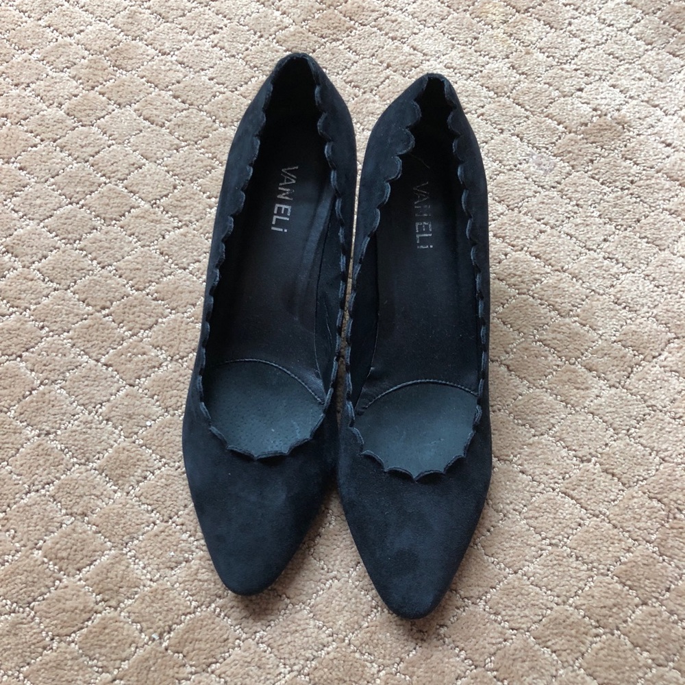 vaneli black suede heels